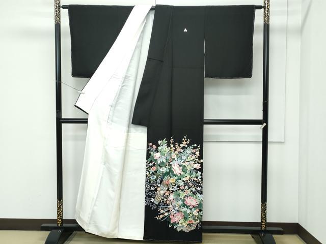 平和屋着物●極上　本加賀友禅作家　染元千紅代表　寺西一紘　黒留袖・長襦袢セット　花籠文　逸品　未使用　CZAA5223s6