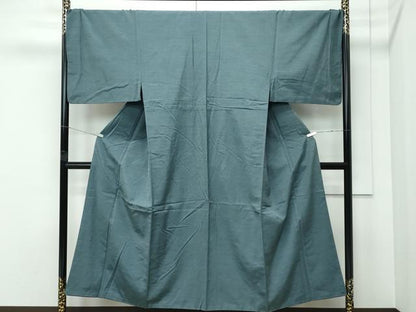 平和屋着物●極上　男性　紬　色無地　青鈍色　鈴乃屋扱い　逸品　CZAA5224s6