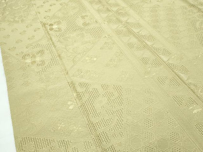 平和屋着物●極上　訪問着　色無地　木蘭色　総刺繍　中国三大刺繍　スワトウ相良刺繍　正倉院花唐草文　逸品　CZAA5225s6