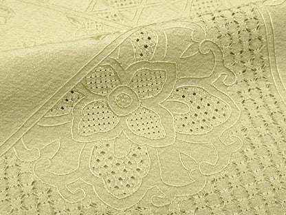 平和屋着物●極上　訪問着　色無地　木蘭色　総刺繍　中国三大刺繍　スワトウ相良刺繍　正倉院花唐草文　逸品　CZAA5225s6