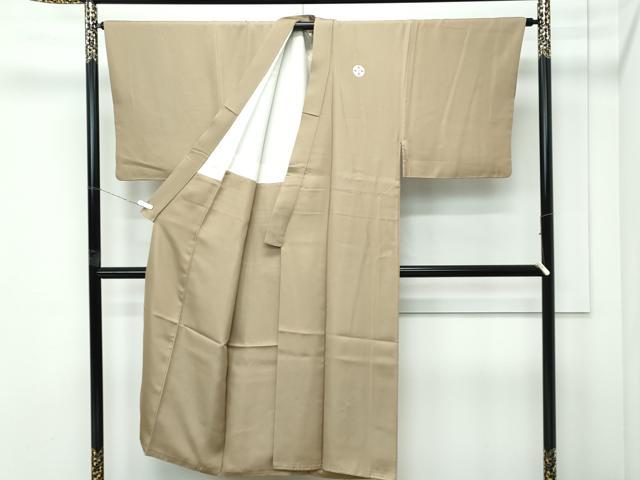 平和屋着物●極上　男性　色紋付・長襦袢セット　着物：肥後煤竹色　襦袢：灰汁色　逸品　CZAA5226s6