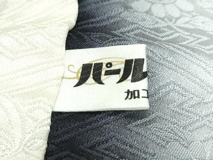 平和屋本店●極上　本疋田絞り　小紋　鬘帯吉祥花文　黒地　逸品　CZAA5233s6