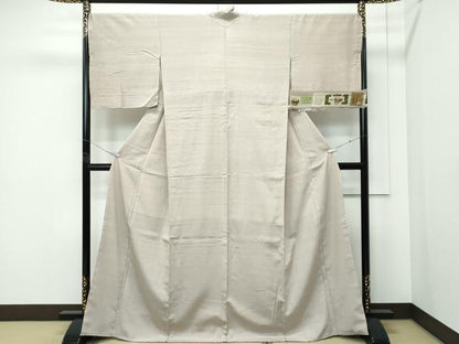 平和屋本店●極上　本場結城玉紬　新小石丸結城　結織苑　色無地　亜麻色　やまと誂製　証紙・成績書付き　逸品　未使用　CZAA5237s6