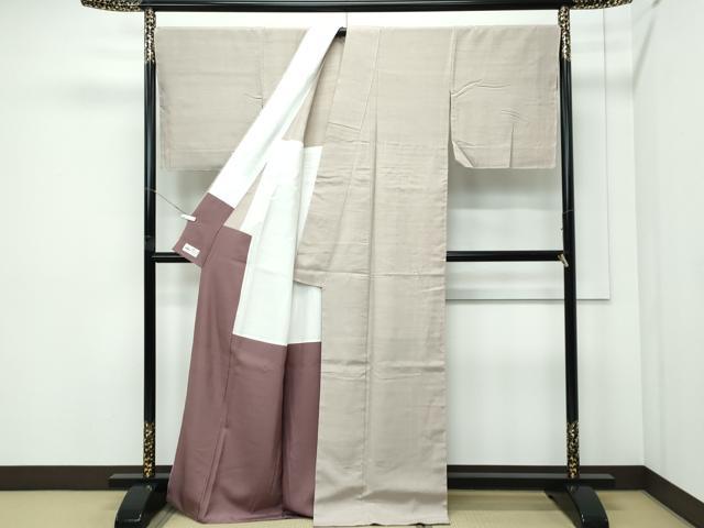 平和屋本店●極上　本場結城玉紬　新小石丸結城　結織苑　色無地　亜麻色　やまと誂製　証紙・成績書付き　逸品　未使用　CZAA5237s6
