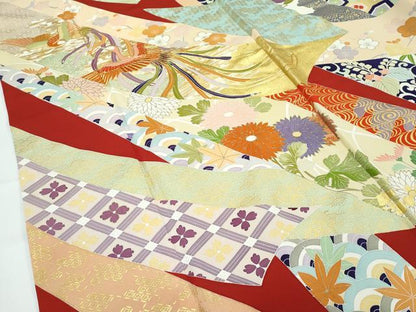 平和屋本店●極上　創業460年・千總　振袖　駒刺繍　束ね熨斗鳳凰花文　金彩　大丸扱い　逸品　CZAA5780s6