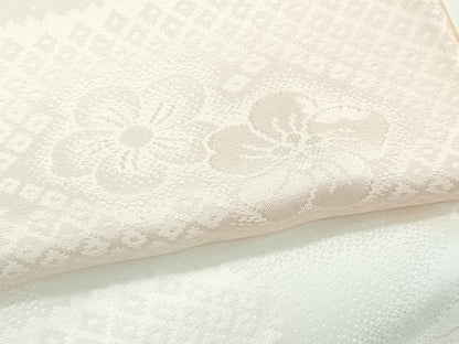平和屋本店●極上　訪問着・長襦袢セット　駒刺繍　草花風景文　金彩　鬼しぼ縮緬　青白橡色地　逸品　未使用　CZAA5244s6
