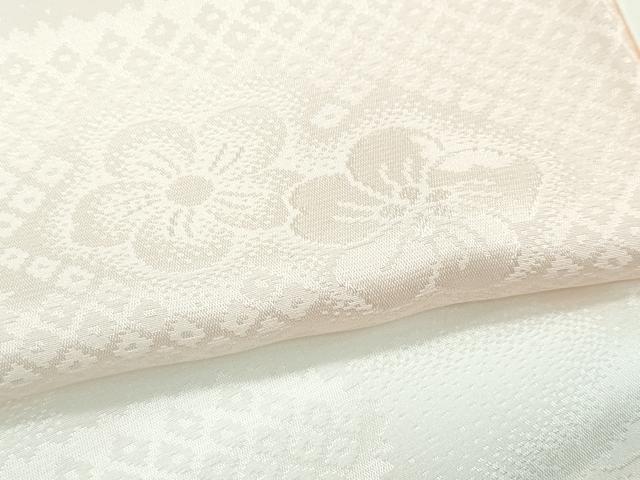 平和屋本店●極上　訪問着・長襦袢セット　駒刺繍　草花風景文　金彩　鬼しぼ縮緬　青白橡色地　逸品　未使用　CZAA5244s6