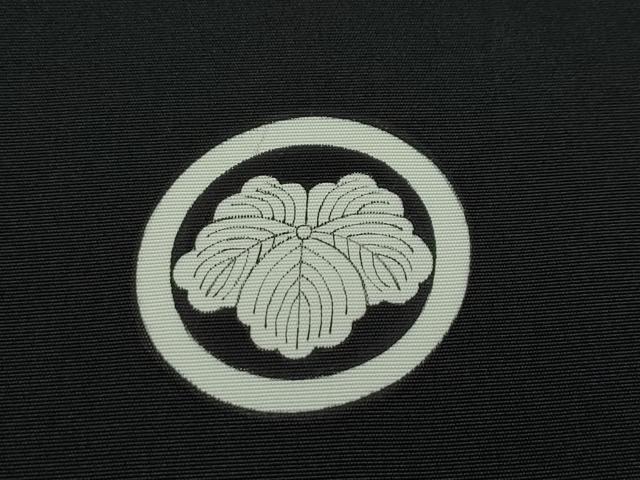 平和屋着物●極上　男性　黒紋付　羽織セット　京染　羽裏：風景文　反端付き　逸品　CZAA5245s6
