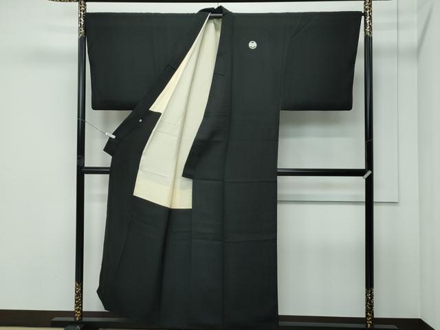 平和屋本店●極上　男性　黒紋付　羽織・長襦袢セット　羽裏：人物文　近鉄扱い　逸品　CZAA5246s6