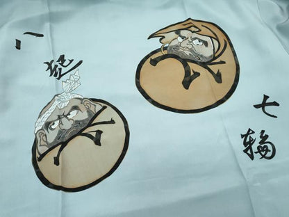 平和屋本店●極上　男性　黒紋付　羽織・長襦袢セット　羽裏：人物文　近鉄扱い　逸品　CZAA5246s6