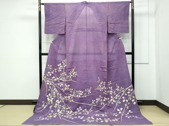 平和屋本店＊極上 夏物 色留訪問着 お引きずり・お引き摺り 舞妓 芸妓 萩 芝草紋紗 八掛付き 逸品 CZAA5247s6