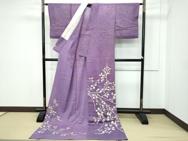 平和屋本店＊極上 夏物 色留訪問着 お引きずり・お引き摺り 舞妓 芸妓 萩 芝草紋紗 八掛付き 逸品 CZAA5247s6