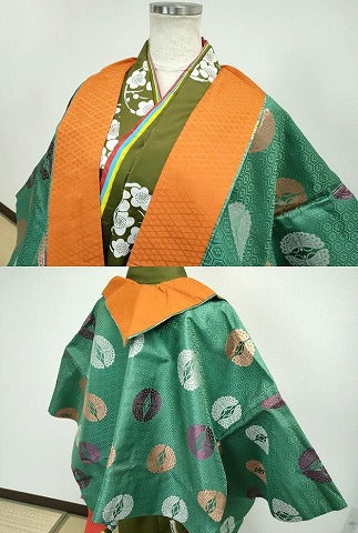平和屋本店●極上　十二単セット　唐衣・表着・裳 　和装　婚礼　結婚式　神社挙式　唐織　舞蝶丸文　逸品　CZAA5248s6