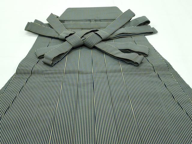 平和屋本店●極上　男性　人間国宝　甲田栄佑　精好仙台平　馬乗り袴　縞　逸品　CZAA5250s6
