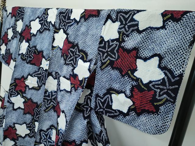 平和屋着物∴極上 夏物 浴衣 有松鳴海絞り 楓 綿 逸品 CZAA5252s6