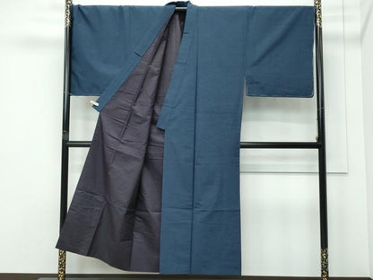 平和屋着物●極上　男性　紬　キングサイズ　色無地　錆鼠色　逸品　未使用　CZAA5261s6