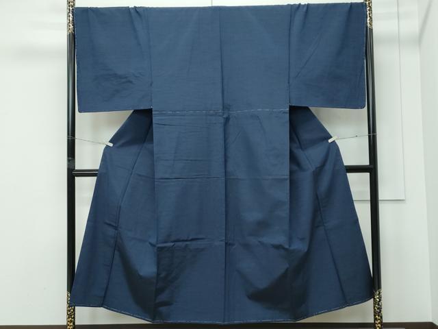 平和屋着物●極上　男性　紬　色無地　鉄御納戸色　逸品　未使用　CZAA5262s6