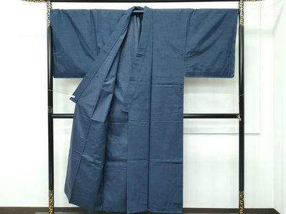 平和屋着物●極上　男性　紬　色無地　鉄御納戸色　逸品　未使用　CZAA5262s6
