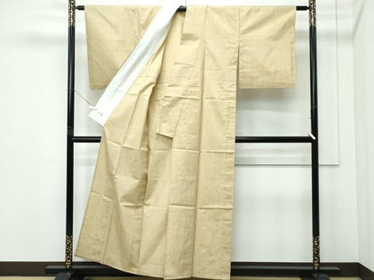 平和屋着物▽極上 洗える最高級着物 ＜英＞はなぶさ謹製 小紋 単衣 縞 逸品 CZAA5267s6