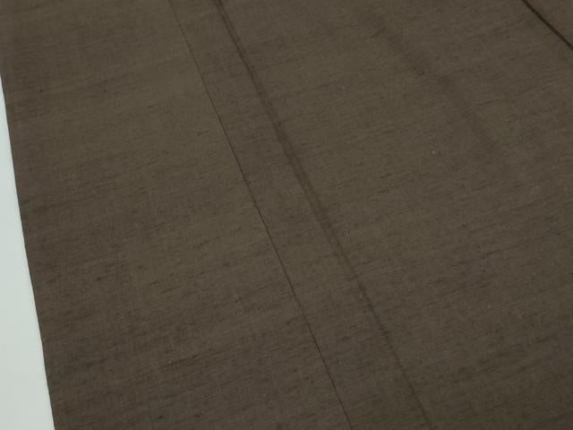 平和屋着物●極上　男性　国指定重要無形文化財　本場久米島紬　純草木染　泥染　手織　涅色　証紙付き　逸品　未使用　CZAA5268s6