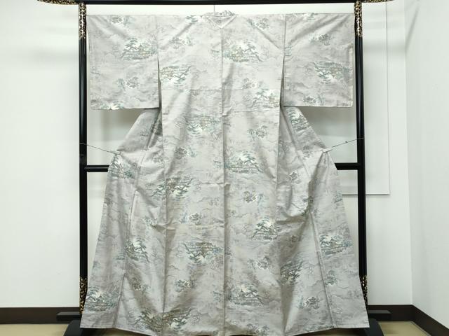 平和屋着物●極上　都喜ヱ門　本場大島紬　白大島　7マルキ　総絣　風景文　藤絹織物謹製　逸品　未使用　CZAA5269s6