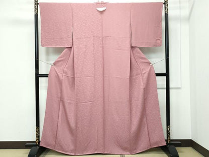 平和屋着物●極上　色無地　鴇浅葱色　草花地紋　逸品　未使用　CZAA5272s6