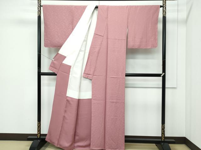 平和屋着物●極上　色無地　鴇浅葱色　草花地紋　逸品　未使用　CZAA5272s6