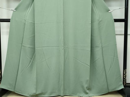 平和屋着物●極上　色無地　山葵色　逸品　CZAA5273s6