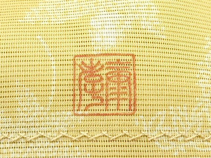 平和屋着物∞極上 人間国宝 小宮康孝 青塚実 スリーシーズン 塵除 道行コート 江戸小紋 絽 玉蜀黍色地 三越 反端付 逸品 未使用 CZAA5274s6