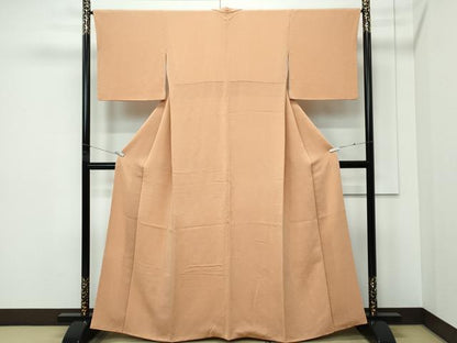 平和屋着物●極上　色無地　伽羅色　鬼しぼ縮緬　逸品　CZAA5280s6