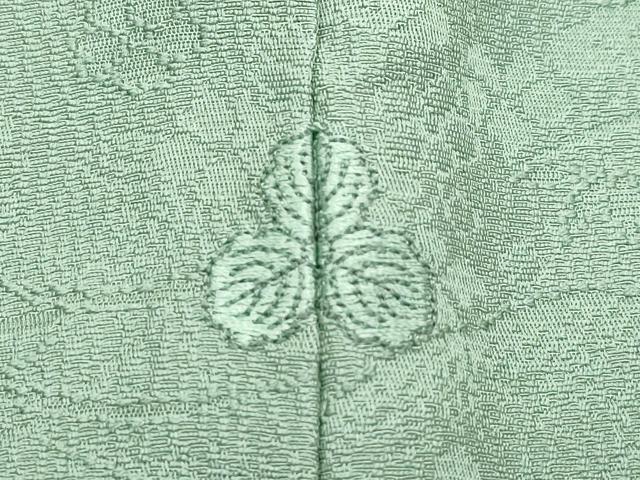 平和屋着物●極上　色無地　麹塵色　松竹梅草花地紋　逸品　未使用　CZAA5282s6