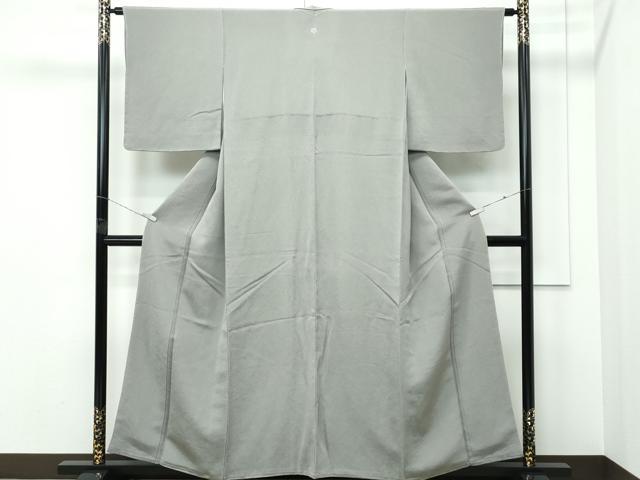 平和屋着物●極上　色無地　利休白茶色　鬼しぼ縮緬　逸品　未使用　CZAA5284s6