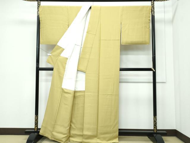 平和屋着物●極上　色無地　青朽葉色　逸品　CZAA5286s6