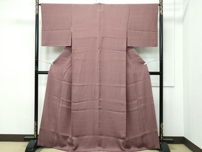 平和屋着物●極上　色無地　焦茶色　紗綾形地紋　逸品　CZAA5288s6