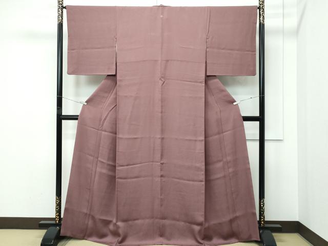 平和屋着物●極上　色無地　焦茶色　紗綾形地紋　逸品　CZAA5288s6