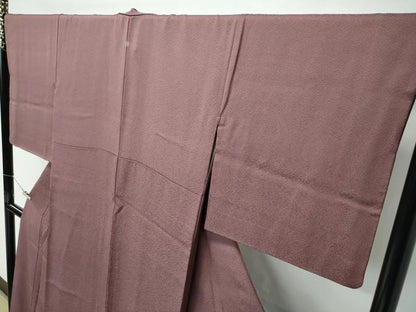 平和屋着物●極上　色無地　焦茶色　紗綾形地紋　逸品　CZAA5288s6