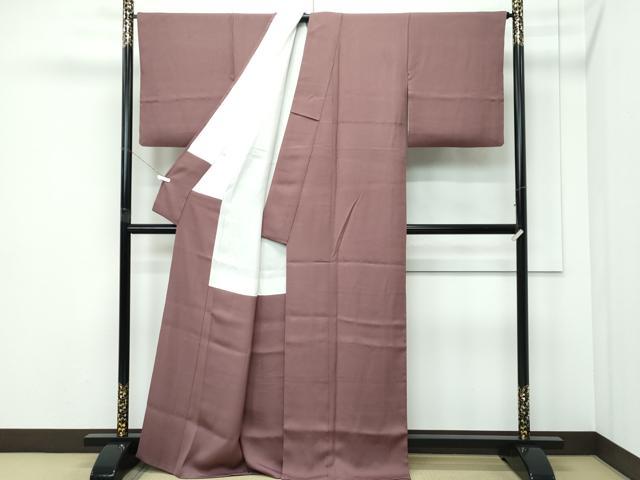 平和屋着物●極上　色無地　焦茶色　紗綾形地紋　逸品　CZAA5288s6