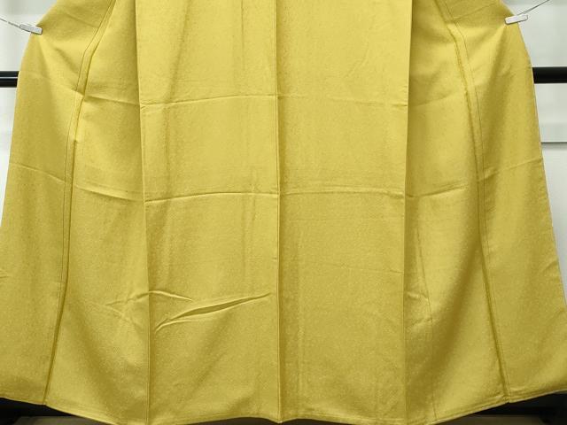 平和屋着物●極上　色無地　芥子色　葉尽くし地紋　逸品　未使用　CZAA5290s6