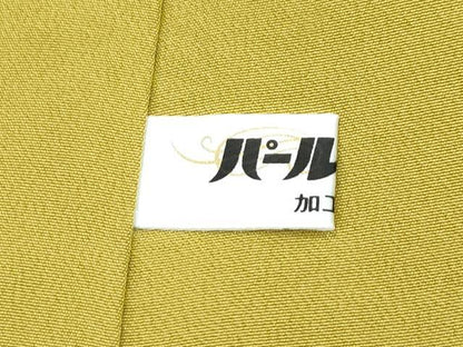 平和屋着物●極上　色無地　芥子色　葉尽くし地紋　逸品　未使用　CZAA5290s6