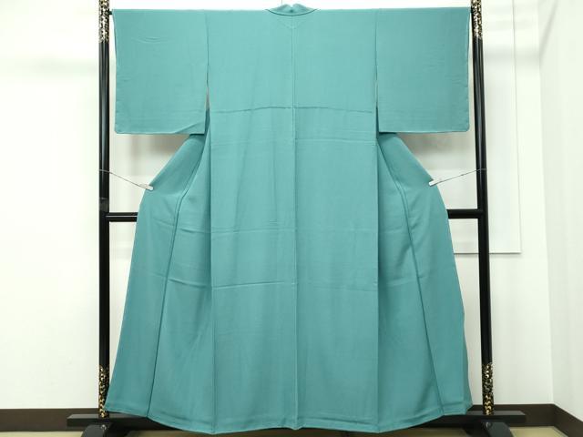 平和屋着物●極上　色無地　木賊色　逸品　未使用　CZAA5293s6