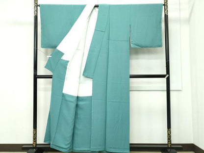 平和屋着物●極上　色無地　木賊色　逸品　未使用　CZAA5293s6
