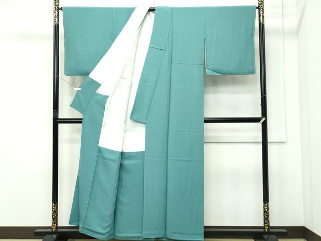 平和屋着物●極上　色無地　木賊色　逸品　未使用　CZAA5293s6