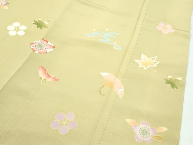 平和屋着物●極上　訪問着　立波花蝶文　金彩　木蘭色地　逸品　CZAA5295s6