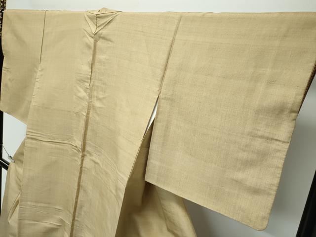 平和屋着物●極上　インド・アッサム　野蚕糸　手織　ムガシルク　色無地　榛色　逸品　CZAA5296s6