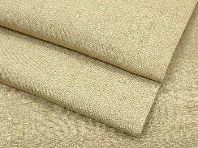 平和屋着物●極上　インド・アッサム　野蚕糸　手織　ムガシルク　色無地　榛色　逸品　CZAA5296s6