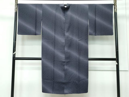 平和屋着物∞極上　世界的友禅作家　千地泰弘　道中着　斜線文　逸品　CZAA5298s6