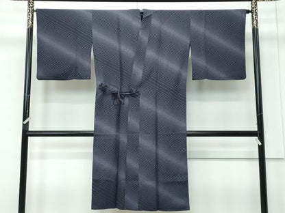 平和屋着物∞極上　世界的友禅作家　千地泰弘　道中着　斜線文　逸品　CZAA5298s6