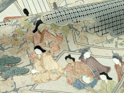 平和屋着物●極上　訪問着　中国三大刺繍　スワトウ刺繍　人物風景文　祇園祭　暈し染め　金糸　逸品　未使用　CZAA5305s6