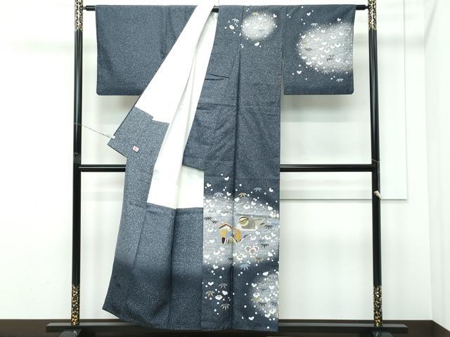 平和屋着物●極上　人間国宝　羽田登喜男　TOKIOetTOKI　訪問着　本場染大島紬　鴛鴦　松竹梅　金銀彩　逸品　CZAA5308s6