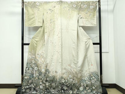 平和屋本店●極上　吉乃一廉　幻の辻が花　訪問着　辻が花　絞り　暈し染め　銀通し地　逸品　CZAA5320s6